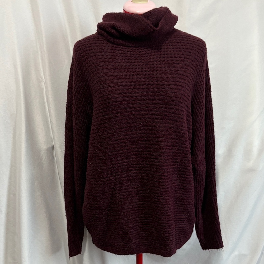 Max Studio Deep Burgundy Cowl Neck Sweater
